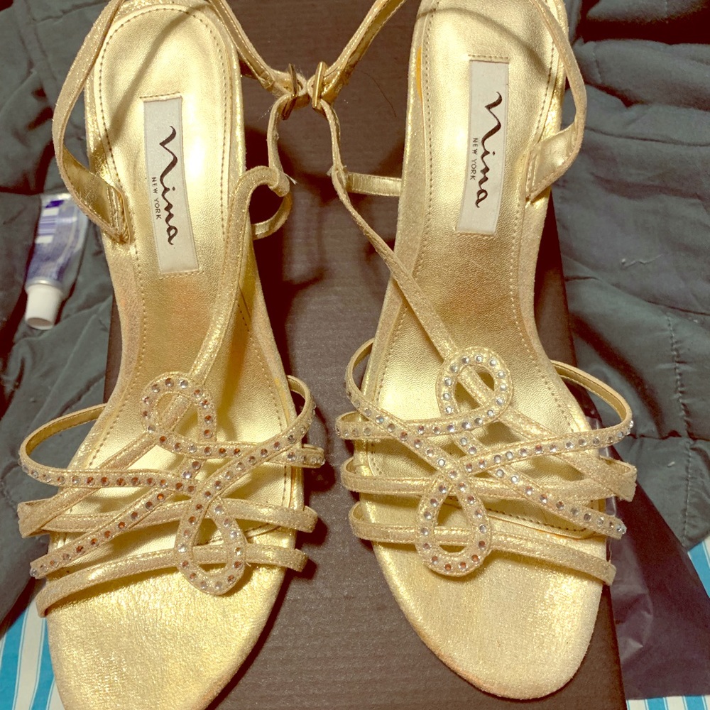 Nina formal strappy short heel with rhinestones